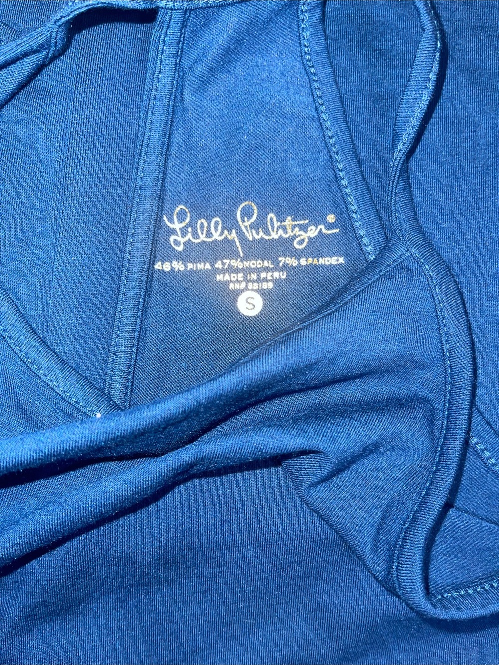 Lilly Pulitzer Deep Blue Tank Top (NWOT) - Picture 3 of 3